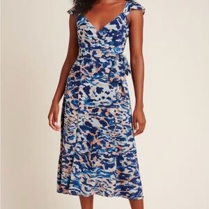 Hutch Blue and Tan Midi Dress